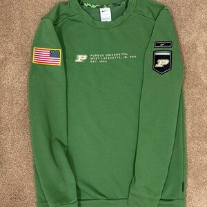 Nike Olive Purdue University Boilermakers Military Pullover Sweatshirt Men's S
